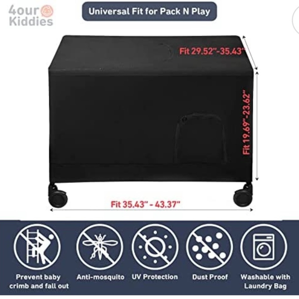 Pack & Play cover. Blacks out light with a breathable, soft fabric.